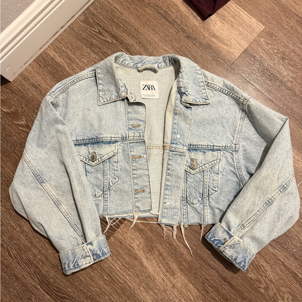 Zara Cropped Denim Jacket